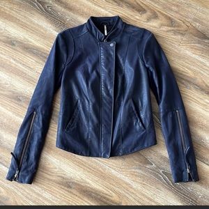 Free People Vegan Leather Moto Jacket